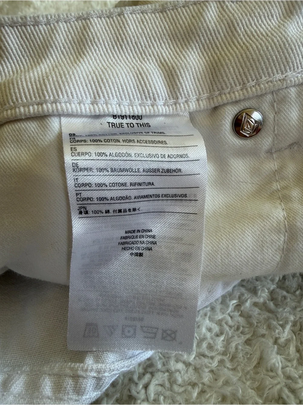 Volcom Women’s White Denim Cutoff Shorts